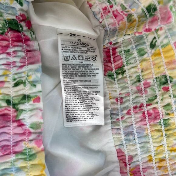 Janie and Jack Floral Smocked Waist Chiffon Top Size 12 Girls - Picture 8 of 8